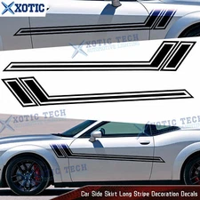 Black Sporty Racing Style Side Body Door Fender Vinyl Decal Sticker Universal 2x