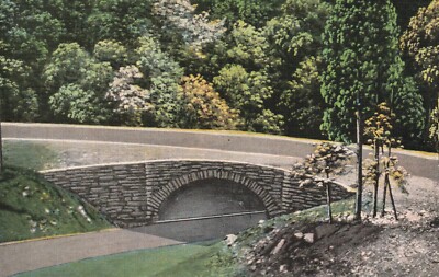 Loop Over Bridge Great Smoky Mountains National Park Tennessee Linen Postcard