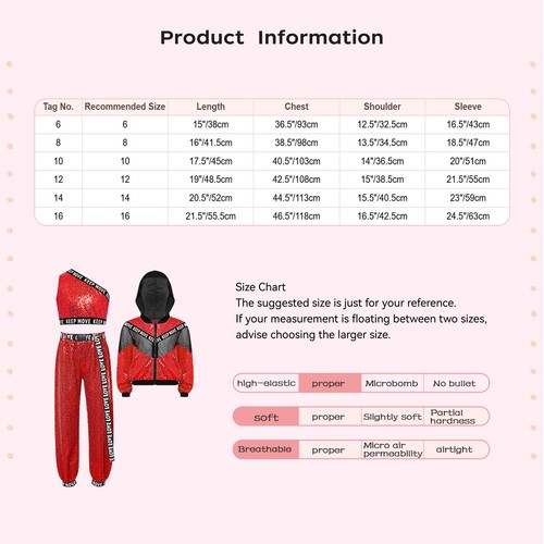 Kids Girls Suit Jazz Set Stage Performance Outfit Athletic Activewear Trousers - Picture 48 of 68
