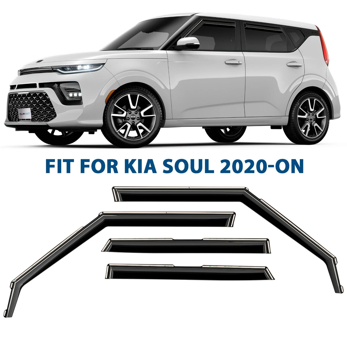 Side Window Deflectors Rain Guards for 2020 2023 Kia Soul eBay