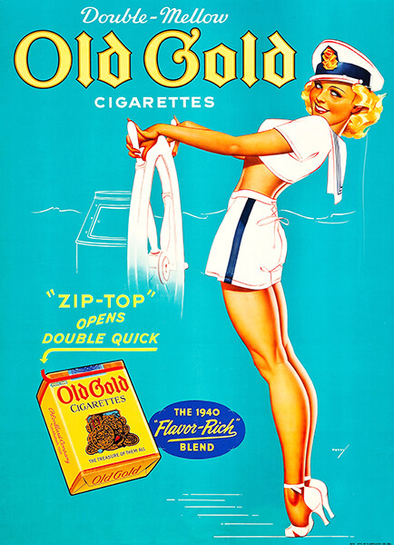 old cigarette advertisements Old Gold Cigarette - Sailor - 1940 - Promotional Advertising Poster