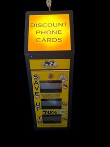 Worldwide Discount Phone Cards Vending Machine With Cards 21"x7"x6"