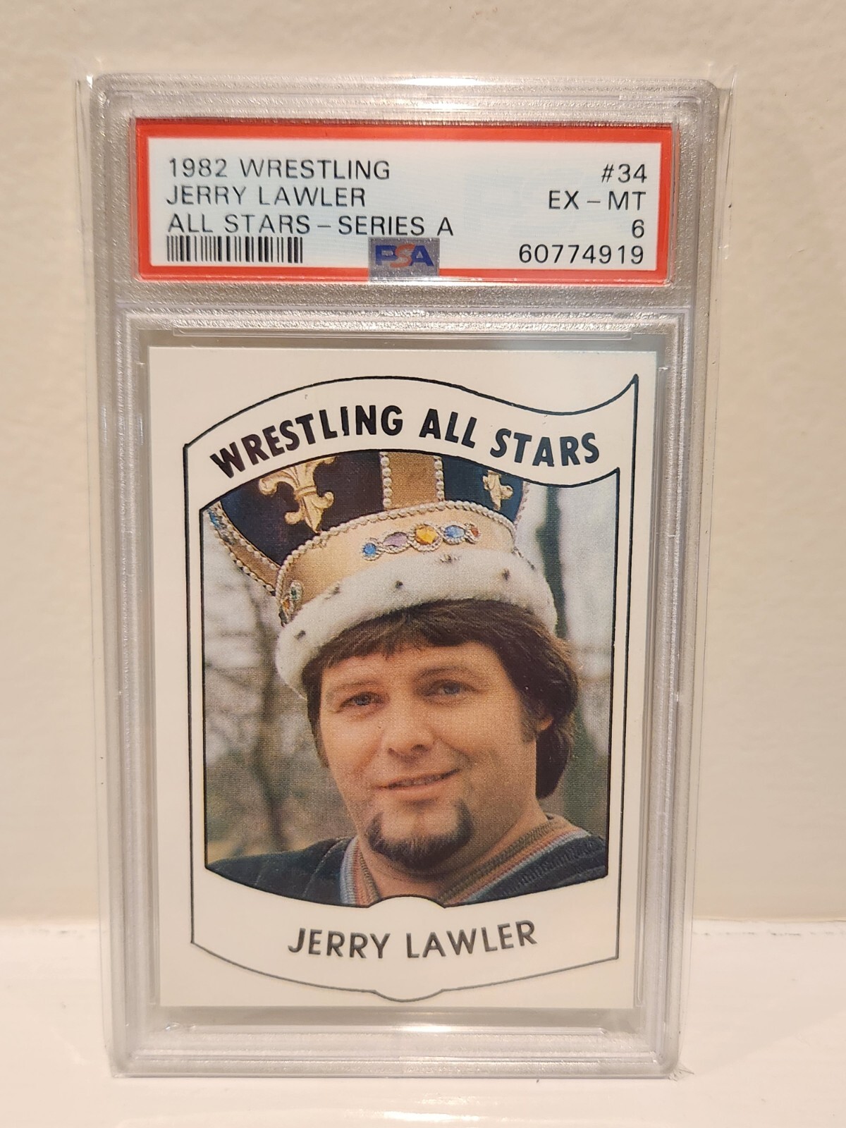 1982 WRESTLING ALL-STARS SERIES A #34 Jerry Lawler RC PSA 6