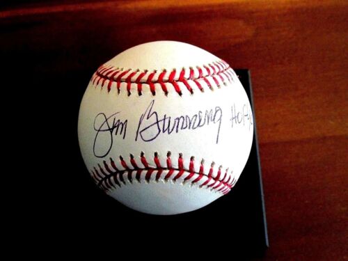 JIM BUNNING HOF 96 DETROIT TIGERS PHILLIES PITCHER SIGNED AUTO OML BASEBALL JSA