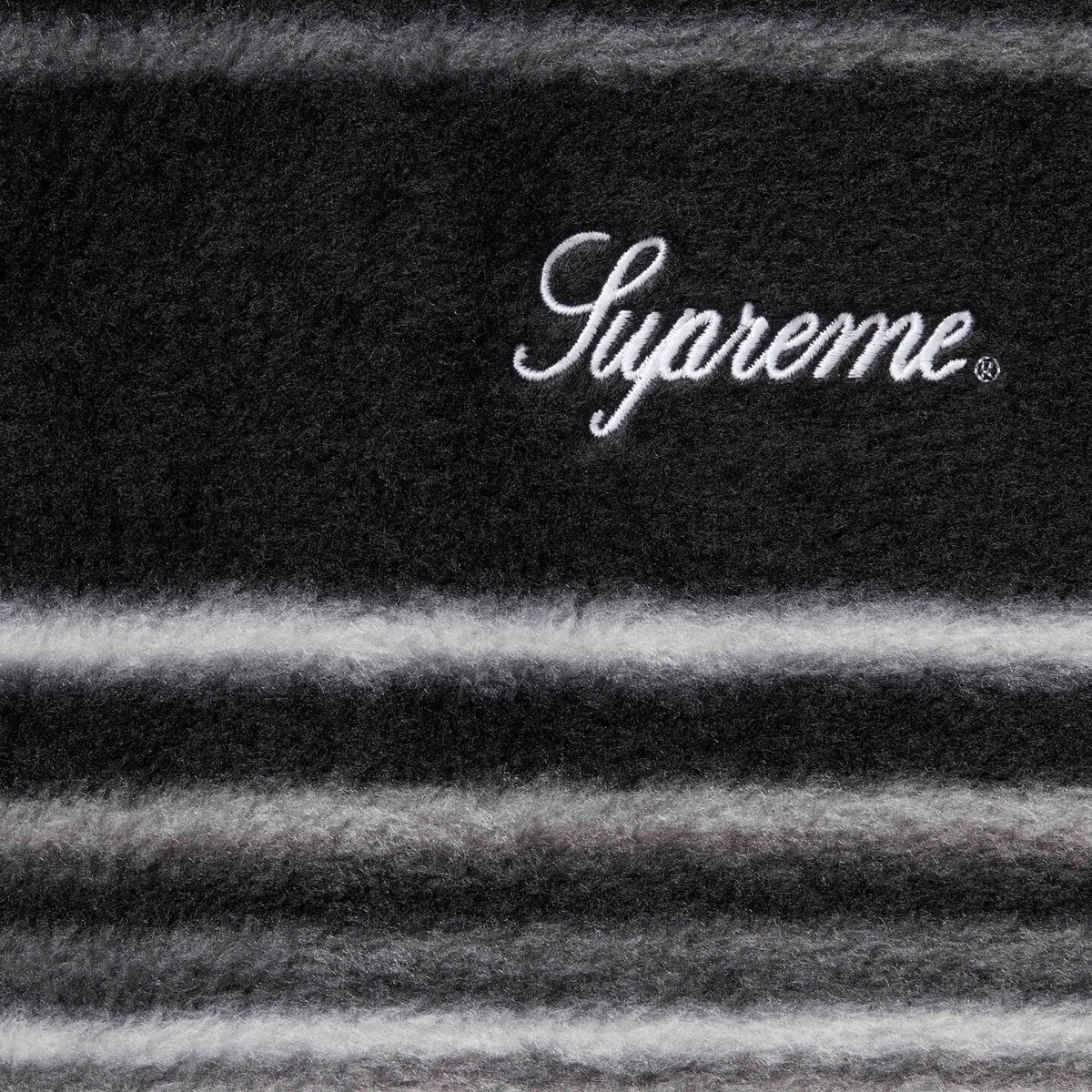 Supreme Stripe Zip Up Fleece Jacket Black Navy 2colors FW24 | eBay