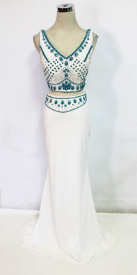 WINDSOR White 2 Pieces Prom Party Evening Gown S - $250 NWT | eBay