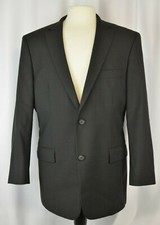 Hugo Boss Men's Blazer Size 42 Regular Double Vent Wool Black Career 2 Button