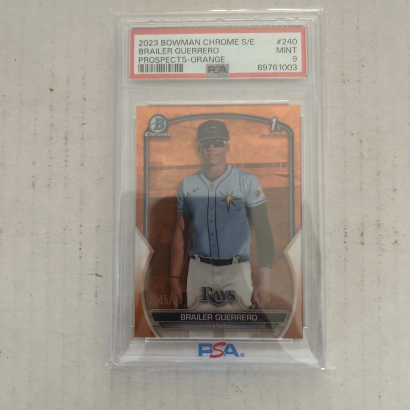 2023 Bowman Chrome Sapphire Edition Orange #BCP-240 Brailer Guerrero 45/75 (RC)