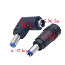 5.5 2.1 mm Male Jack Plug To 5.5 2.5 Female Angle DC Power Connector Adapter
