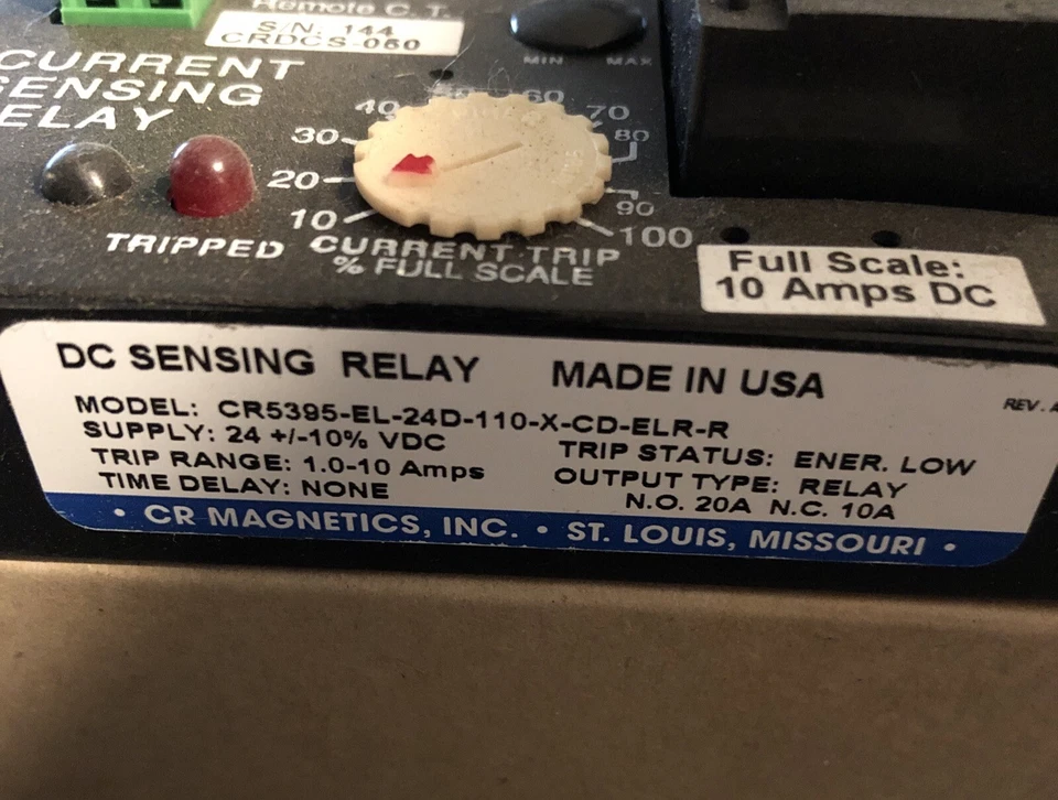 CR MAGNETICS CRDCS-050 SENSING RELAY CR5395-EL-24D-110-X-CD-ELR-R - Image 3 of 3
