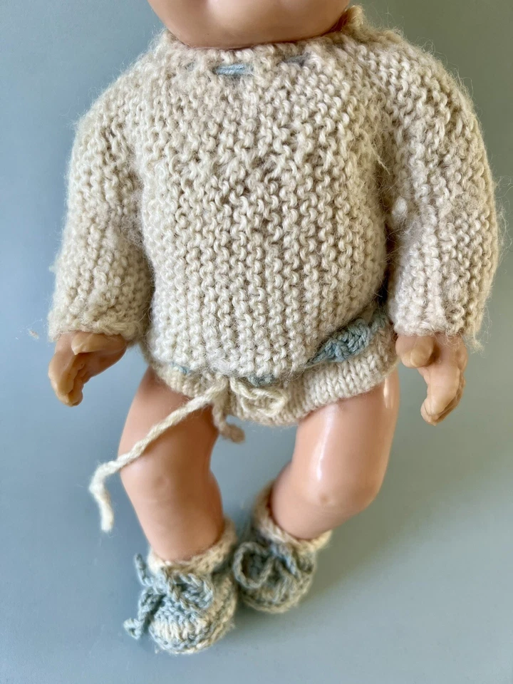 Poupon ancien 50s Prince Charming poupée bébé caoutchouc pouet Made in France - Photo 3/4