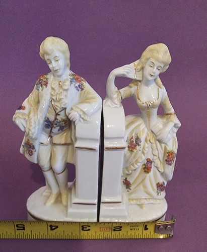 ERPhila Germany Man And Women Porcelain Bookends.  - Picture 10 of 12