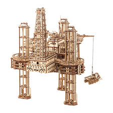 Wood Trick Offshore Rig Platform Wooden 3d Mechanical Model Kit Puzzle DIY