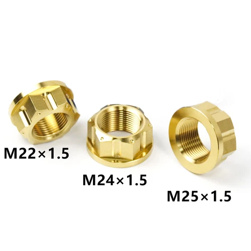 M20 M22 M24 M25 Titanium Alloy Nut Motorcycle Axis CNC Hex Nut Grade 5 Pitch 1.5 - Picture 5 of 13