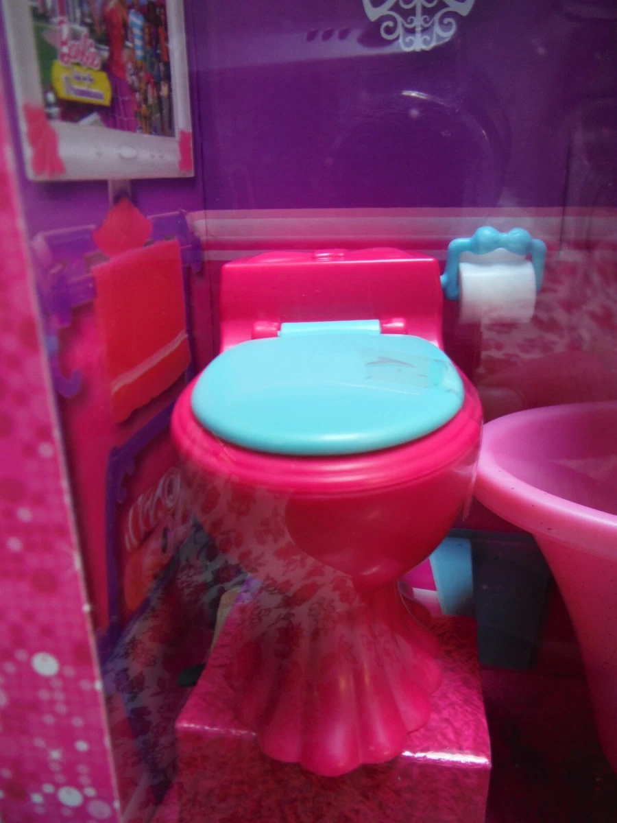 2012 BARBIE GLAM BATHROOM BARBIE DOLL PLAYSET Y2856 NEW