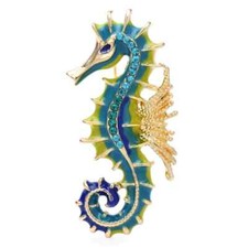 Rhinestone Seahorse Sea Animal Brooch Ocean Animal Pin, Summer Beach Unisex Gift