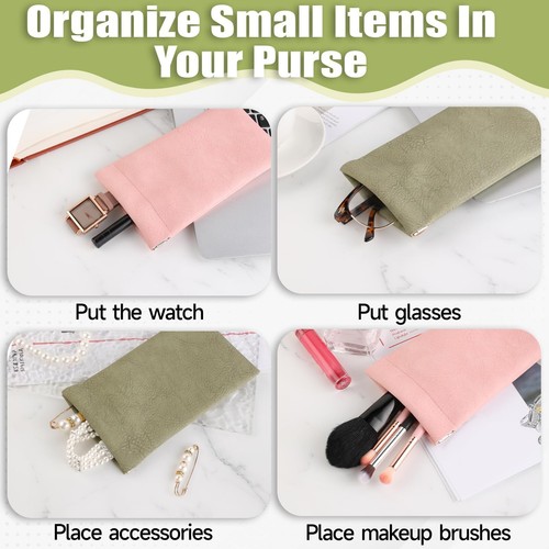 Mouth Snapped Sunglasses Eyeglass Leaves Glasses Case Soft Pouch Bag Pocket NEW - Picture 9 of 22