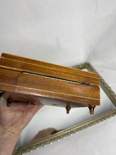 Schöne Holzeinlage Ballerina Vintage Original Deichert Musical Schmuck Box - Bild 8 von 11