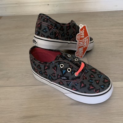 pink and black vans with hearts