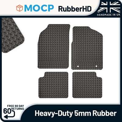 5mm Heavy-Duty Rubber Car Mats to fit Ford KA Oval Mat Clips 2009-2013