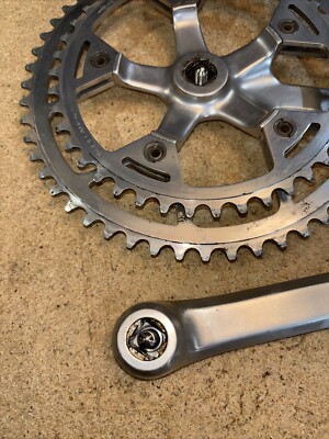 Ancien pédalier Campagnolo Victory Triomphe 170 mm double 52/40T argent