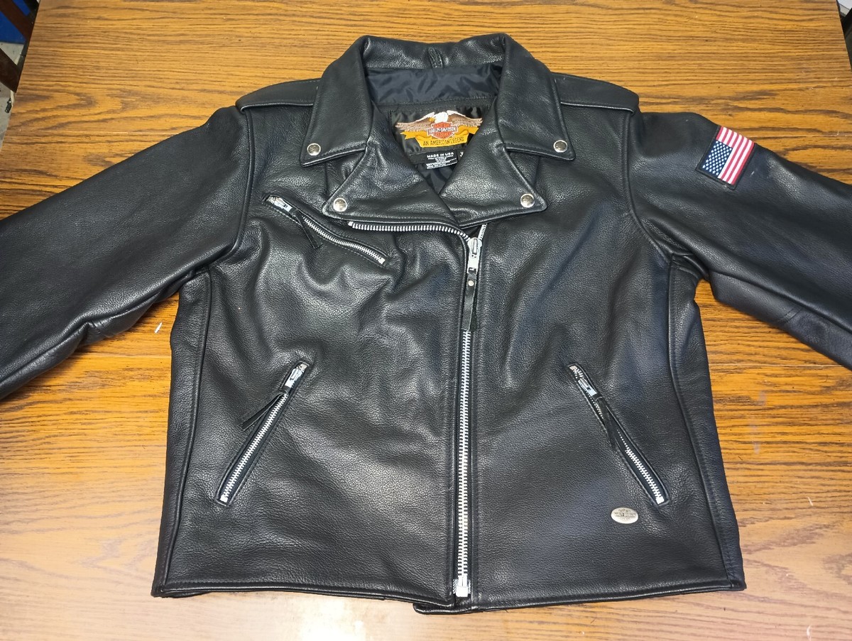 Harley-Davidson ブラック レザーシャツ Mサイズ Harley Davidson ハーレーダビッドソン レザージャケット