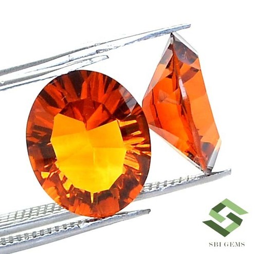 12x10 mm Natural Madeira Citrine Oval Concave Cut Pair 6.86 CTS Loose Gemstones - Picture 5 of 9