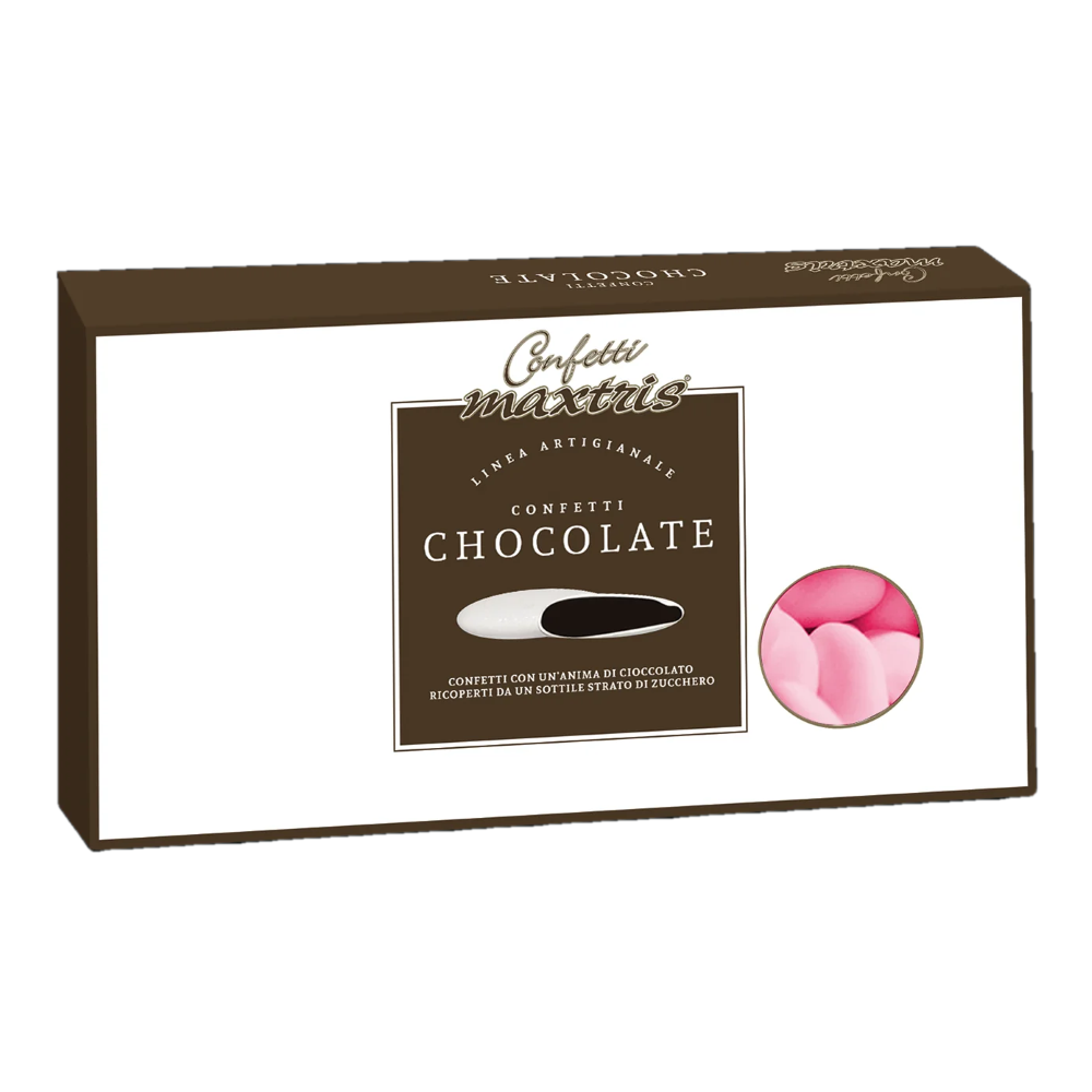 CONFETTI MAXTRIS ROSA CIOCCOLATO FONDENTE CONFEZIONE DA 1 KG. CONFETTATA