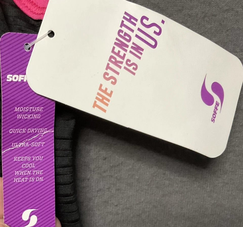 Camiseta sin mangas atlética Soffe Dri Racerback colorblock rosa absorbente de humedad S nueva con etiquetas Foto 4 de 4
