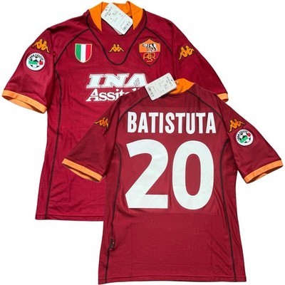 2001/02 AS Roma Home Jersey #20 Batistuta Large Kappa Authentic