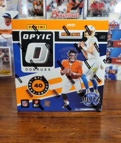 2021 Donruss Optic NFL Football Walmart Mega Box Sealed Downtown 3 Blue Hyper 21