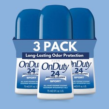 Avon On Duty Sport 24 Hr Roll-On Antiperspirant Deodorant, 2.6 fl oz 3-Pack