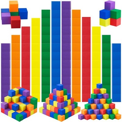 200 Pieces Foam Blocks 1 Inch Counting Blocks Soft Counting Cubes for Math Le...