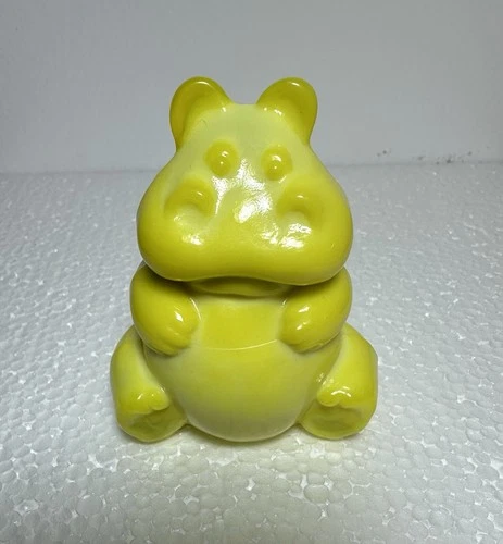 Fenton Glass Dandelion UV Yellow Hippopotamus Figurine