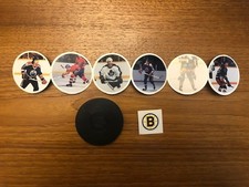 1984-85 Kellogg's Accordion Hockey Panel with Puck Unused Bruins Sticker Coffey