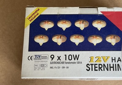 9er Set Einbaustrahler Halogen Sternenhimmel G4 gold 12V 30mm