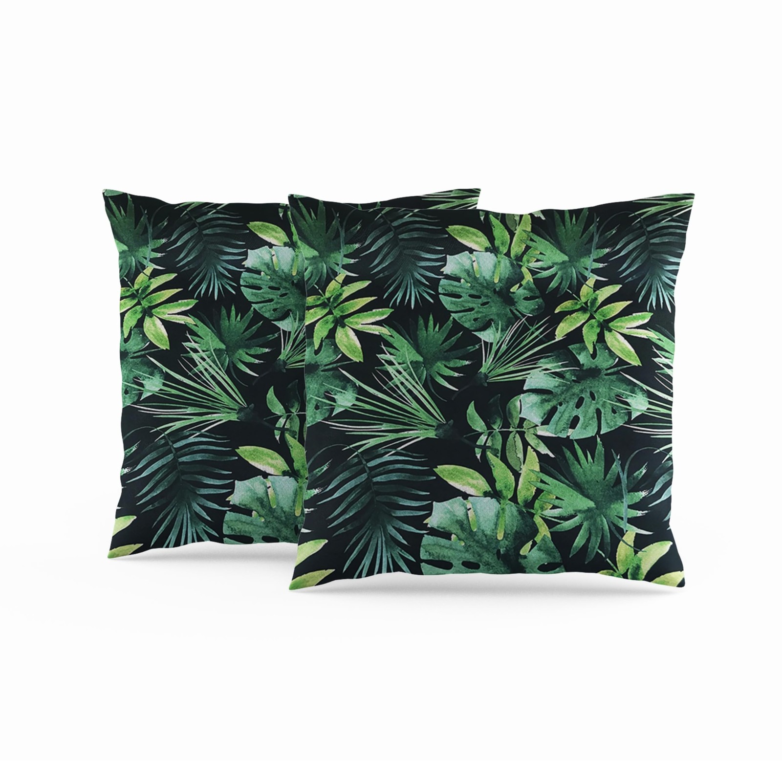 Feuille housses de coussin feuilles vertes imprimé jungle haute définition 50x50