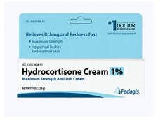 2x Padagis Hydrocortisone 1% Cream Max Strength Fast Anti-Itch Rash Relief 
