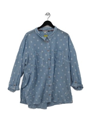 White Stuff Damen Shirt UK 24 Blau 100% Baumwolle Basic