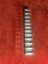 Bn804 Snap-on Tools Usa 11pc 38 Drive Sae 12pt Shallow Socket Set 211fy