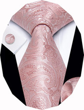 Paisley Tie Sets Floral Necktie Handkerchief Cufflinks Set Silk Woven Ties Busin