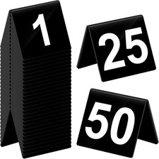 Table Numbers Black Acrylic Double Side Numbered Table Tents Restaurant Wedd...