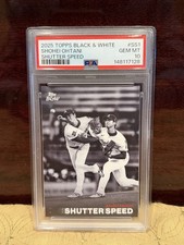 Shohei Ohtani 2025 Topps Black & White #SS1 Shutter Speed PSA-10