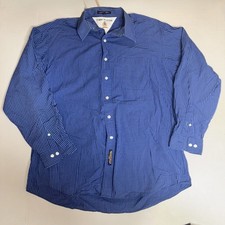 Tommy Hilfiger Men  s Size 16 1/2 34-35 Blue Button Up Long Sleeve Shirt