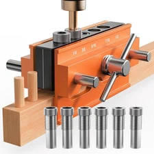 Self Centering Dowel Jig Kit, Drill Guide Jig Block for Straight Holes with 6...
