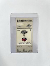 October 2, 1993 Los Angeles Kings Vs. Islanders Hockey Ticket Stub Gretzky Goal