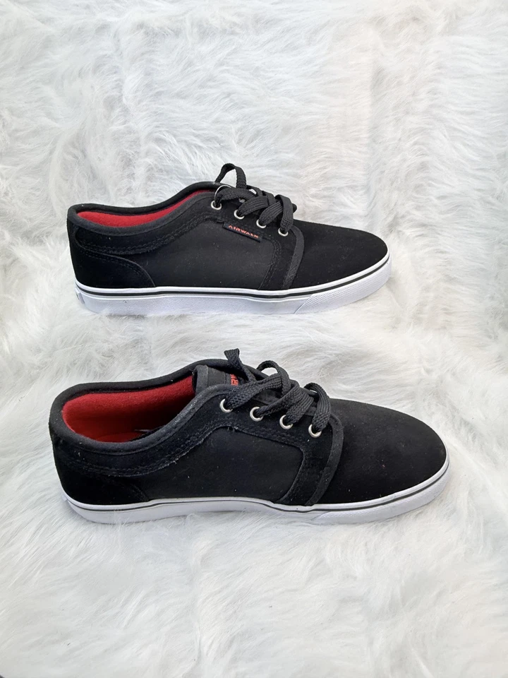 Zapatos Airwalk Juveniles Talla 5Y Negros Patín Parte Superior Baja Con Cordones Informales Forro Rojo Foto 4 de 4