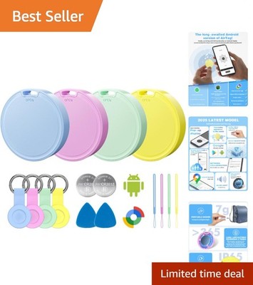 Reliable Android Air Tracker Tags - 4 Colors, Loud Alerts, 2- Battery Life