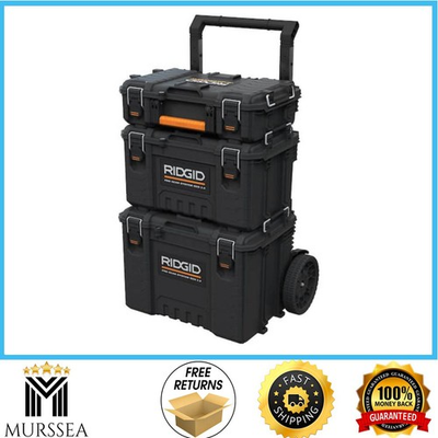 #ad RIDGID Pro Gear Gen 2 Stackable Rolling Tool Box Set Heavy Duty Storage $178.99