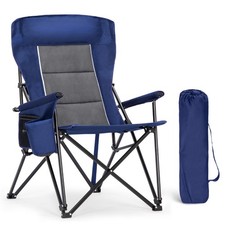 Oversized Camping Chair High Back Portable Chair Heavy Duty Support 500LBS Blue
